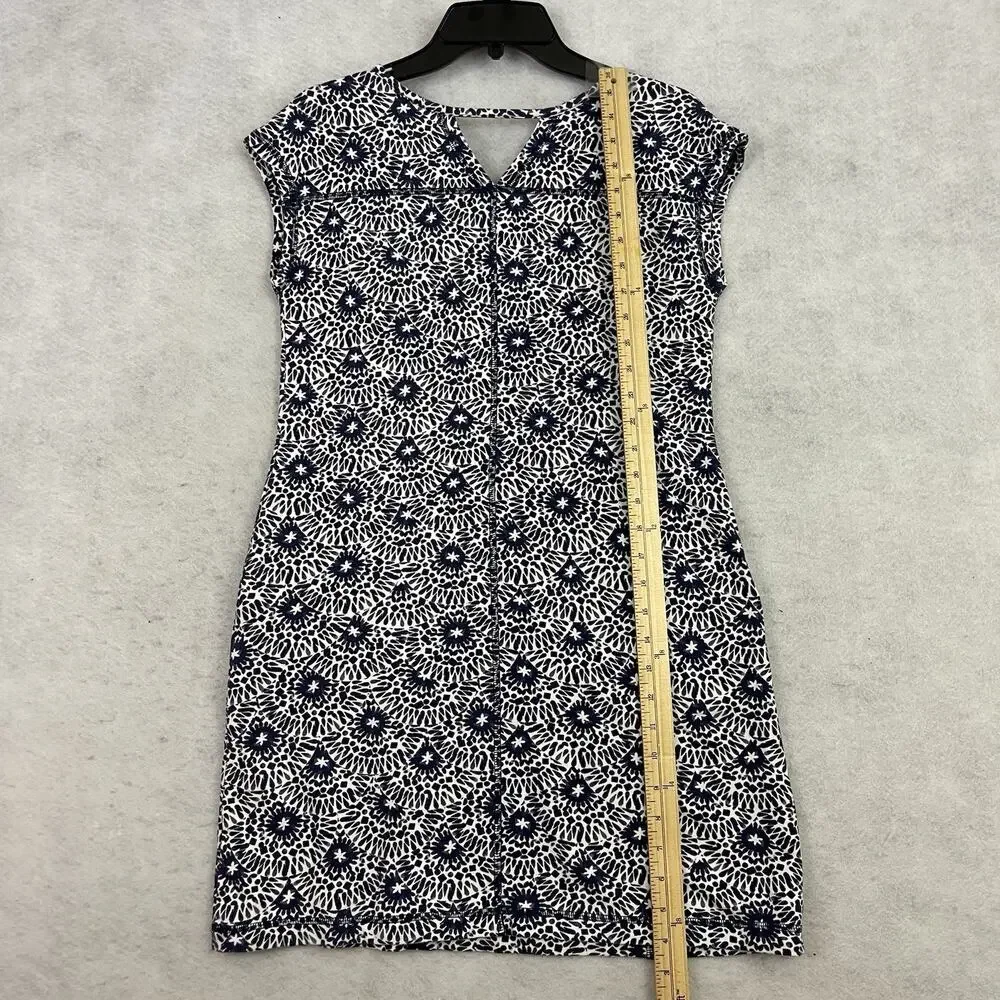 T By Talbots Womens Dress Floral Print Stretch Cotton Blend Blue White Size XS - Picture 6 of 13